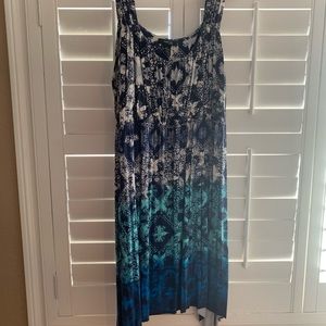 Blue white pattern dress